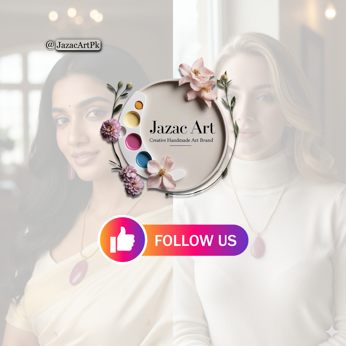 Rose Sparkle Resin Jewelry Set – Pink Glitter Pendant & Drop Earrings with Gold Chain - Image 11