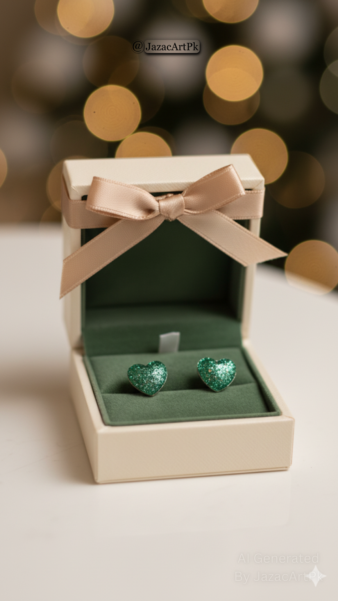 Green Glitter Heart Resin Stud Earrings – Lightweight Sparkle Jewelry - Image 7